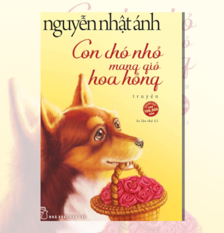 Con Chó Nhỏ Mang Giỏ Hoa Hồng
